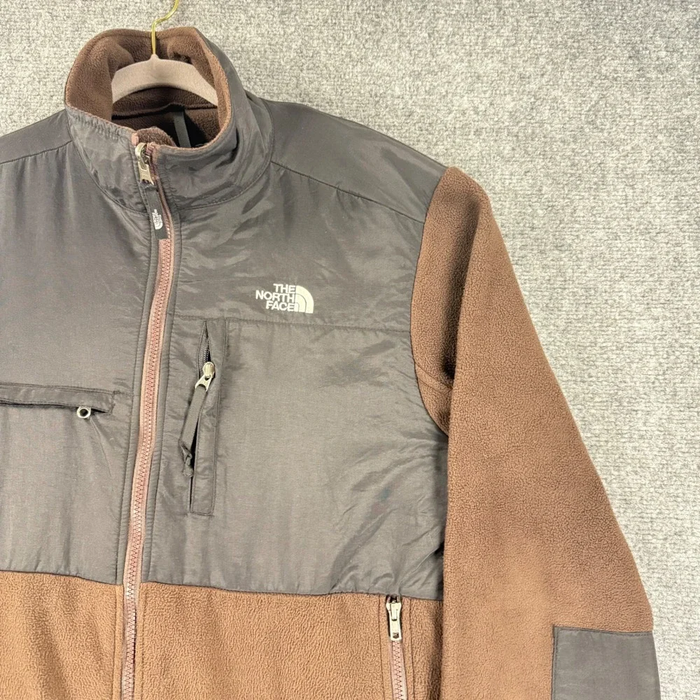 The North Face Denali Polartec Fleece Jacket Men's Large Brown Black Full Zip